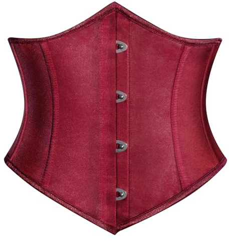SCARLET DARKNESS Cinturón de corsé steampunk vintage con cordones y cintura ancha para mujer