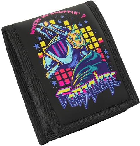 Fortnite Wallet for Boys & Teens, Bifold Kids Wallet with Cash & Card Slots, Gaming Travel Accessories, Gamer Gifts for Boys (Black)