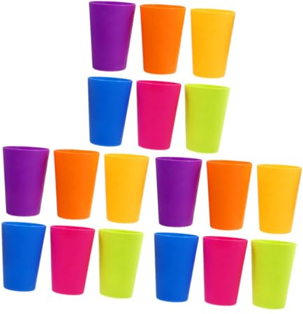 Zerodeko 18st Färgglada Plastmuggar För Dryck Återanvändbara Festmuggar För Vatten Öl Och Juicer Stora Plastmuggar För Fester Och Sammanhang Unik Design För Varje Tillfälle