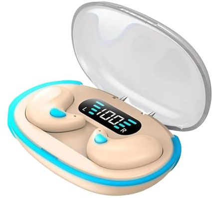 Sghtil Auriculares intraurales inalámbricos para dormir de conducción ósea, diseño de cancelación de ruido, auriculares invisibles, audio claro, diseño portátil para trabajo, llamadas, reuniones