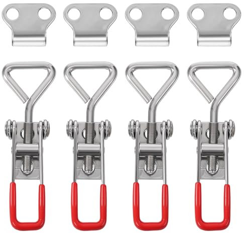 4 chiusure a levetta con morsetto regolabile per porta fumatore resistente con sgancio rapido in metallo capacità di tenuta chiavistelli regolabili serratura attrezzature industriali pneumatico