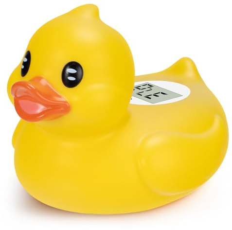 Bath Thermometer for Babies – Cute Duck Floating Toy with Digital Temperature Display – Safe Baby Bath Thermometer for Newborns in Celsius & Fahrenheit, Yellow