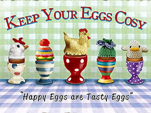 Keep Your Eggs Cosy Funny Wall Decor Home Kitchen Bar Club Cafe Bedroom Wall Decorholiday Gift Funny Vintage Metal Sign Poster 8X12 Inches