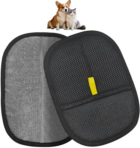 SUNNIFLY Guanto Rimuovi Peli per Gatti e Cani (2 Pezzi), Guanto Antistatico Lavabile per Rimozione Peli Animali Domestici, Design a Doppia Direzione per Divano/Vestiti/Letti, Set Manutenzione Animali