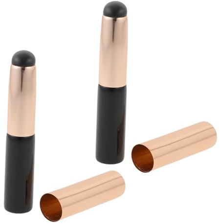 Beaupretty Pincel de Labios de Silicona Portátil Mango de Madera y Metal, Aplicador Cómodo y Amigable para Maquillaje y Uso al Aire Libre