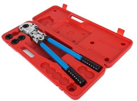 Outils De Sertissage De Tuyaux En Acier PEX Avec Matrices De Type TH/U/V Tube Multicouche En Cuivre Pince À Sertir Plomberie Kit Composite(TH16-32 4Dies)