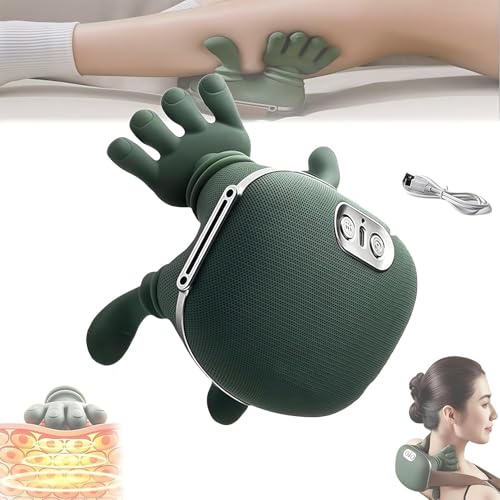 Bionic Heated Massager, Neck Massager,Real Hands Massager,Wireless Portable Shiatsu Neck and Back Massager, Electric Deep Tissue 4D Kneading Massage for Pain Relief and Muscle Relax