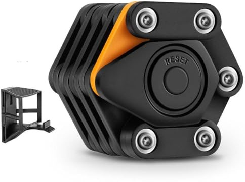 QOXEZY Candado plegable para bicicleta con aleación de acero de 5 mm de grosor y revestimiento ABS, cerradura de combinación sin llave para bicicletas de montaña y carretera, color negro