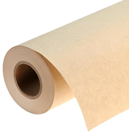 QWORK® Carta Kraft Marrone Rotolo 44cm x 50m, 50 g/m² Carta da Imballaggi, per Spedizioni, Confezioni Regalo e Fai-da-Te