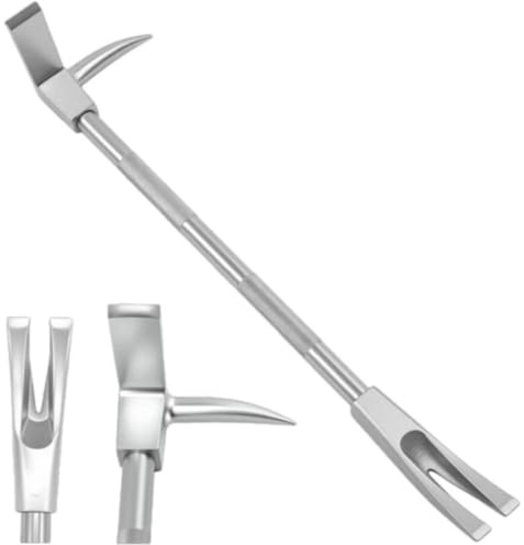 Forged Steel Halligan Bar Tool Heavy Duty Nail Puller with 3-in-1 Axe Head Spike Fork, Metal Breaking Tool Multifunctional Crushing Bar for Demolition Work 36inch