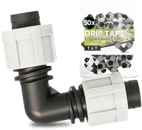 Instalguru 50x Raccordo Angolare Ala Gocciolante Txt Connettore Gomito Tubo Irrigazione Giardino Sistema Goccia Fitting Idraulico Curva Linea Acqua Polietilene