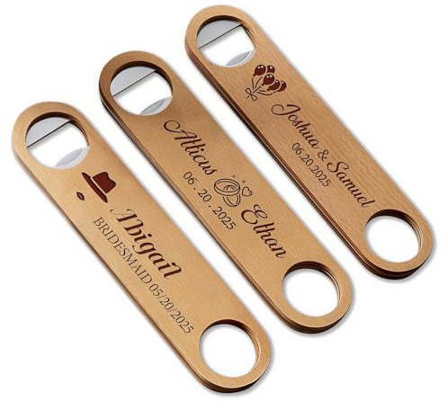 Apribottiglie In Legno Con Incisione Personalizzata, Apribottiglie Di Birra Personalizzato For Inviti Dei Testimoni Dello Sposo, Bomboniere E Regali For La Festa Del Papà, Strumenti Da Bar(10pcs)