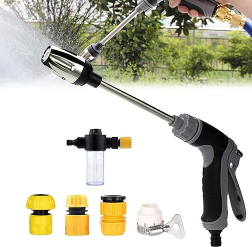 Jetterix Idropulitori, Jetterix Ugello Alta Pressione per Tubo Acqua, Pistola ad alta pressione per tubo da giardino, per Giardino, Auto e Pulizie Esterne (1 Set)