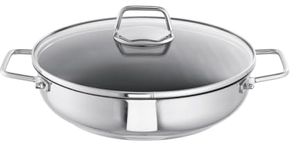 Schulte-Ufer beschichtete Schmorpfanne Wega aus Edelstahl mit einem Durchmesser von 26cm, 64056-965-26, Silber