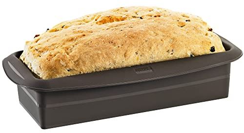 Lurch 85010 FlexiForm Kastenform / Brotbackform aus 100% BPA-freiem Platin-Silikon, Braun, 30 x 11,5 x 7 cm