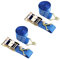 Diversity Wrap Ratchet Tie Down Straps Set x2 (10m x 50mm) - 2000kg Break Strength Heavy Duty with J Hooks Iron Handles Weather Resistant Blue Polyester Webbing Straps