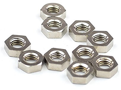 10 x Tenax Mutter für Schraube M 5, Messing vernickelt