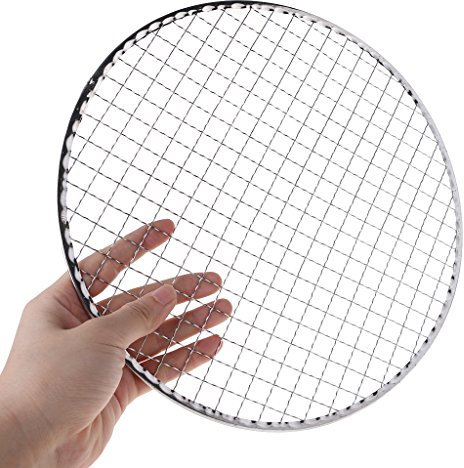 Bduco Einweg-Grill-Drahtgeflecht, rund, Grill-Werkzeug, antihaftbeschichtet, Metall, für draußen, 4 Größen 30cm