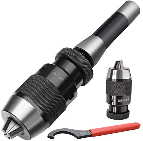 Earl Diamond Super Heavy Duty 1/32-5/8 Drill Chuck with R8 Shank Adapter Precision Integrated Keyless Drill Chuck (B18)
