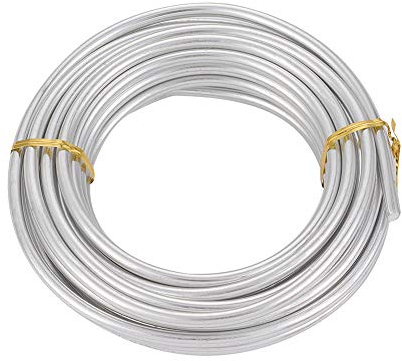 PandaHall 23 Fuß Silber Aluminiumdraht 6mm Metall Handwerk Draht für DIY manuelle Kunst Schmuckherstellung (Silber)