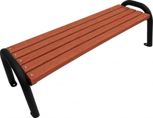 Primario Grande Gartenbank Holz ohne Rückenlehne, 150 cm - Mahagoni | Massives Fichtenholz & pulverbeschichteter Stahl, bis 500 kg, wetterfest, Sitzbank für Garten, Terrasse & Park, Primario