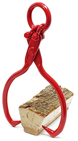 Wiltec Forstzange für Baumstämme bis 450 mm, 680 kg Zugkraft, Holzzange Hebezange Packzange mit 2 Klemmdornen