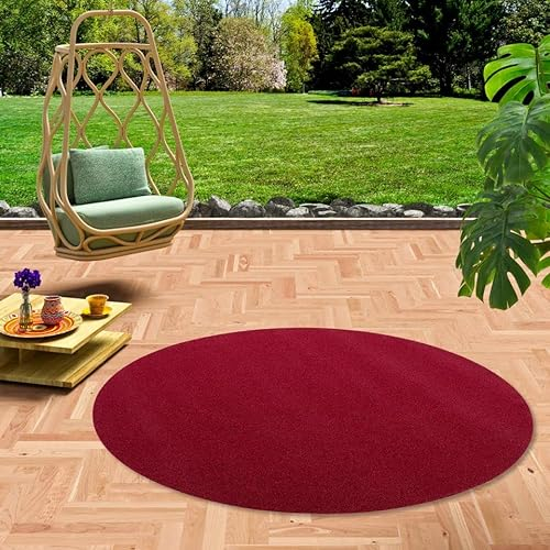 Snapstyle Luxus Designer Kunstrasen Miami Rot Rund in 5 Größen