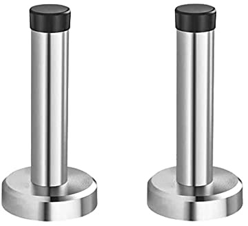 Tucireat Türstopper Wandmontage 2 Stück Türstopper aus Robustem Edelstahl Wandmontage mit Gummipuffer Strapazierfähig Türstopper Wand Türstopper Wandmontage Türstopper Edelstahl 95MM