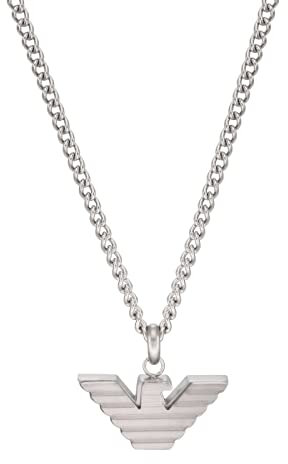 Emporio Armani mens Necklace, Edelstahl, Silver, Length: 525mm, Width: 24mm
