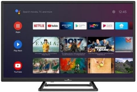 SMART TECH 32HA10T3 - Televisor LED 32 pulgadas HD Android 9.0, Quad Core, 1G/8G, DVB-T2/C/S2, H.265, HDR 10, Dolby Audio, 2T2R Wi-Fi, Bluetooth, Google Assistant, Netflix/YouTube/Prime Video, HbbTV,