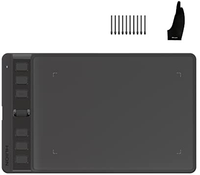 HUION Inspiroy 2 Small Drawing Tablet (Black) and HUION Skeleton Artist Glove