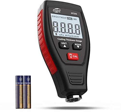 Benetech GT235 Paint Coating Thickness Meter, Digita Film Coating Thickness Gauge Measuring 0 to 1800um, Tester Painting Depth, LCD Backligh Display with Screen Rotation for Check Car Original Coating