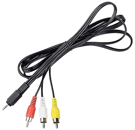 Connecteur et terminal 2,5 mm Mini Jack stéréo auxiliaire mâle vers 3 RCA audio AV équipement vidéo | Adaptateur de composant de câble d'entrée (1,5 m)