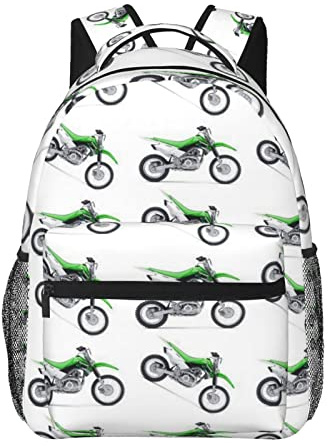 Leichte Rucksäcke für Camping, Picknick, Wandern, Radfahren, großes Fassungsvermögen, Mehrzweck-Anti-Diebstahl-Handgepäcktasche, Motorrad, grün, Dirtbike, buntes Muster, Reisen, Wandern und Camping-