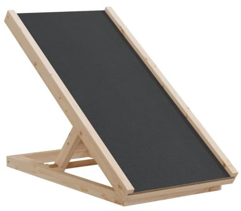 vidaXL Rampe pour Chiens, Marche pour Chats Antidérapante, Escalier Pliable pour Animaux de Compagnie Voiture, Gris Bois de Sapin Solide