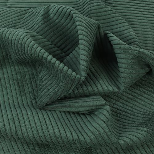 Stoff Meterware Cord Kopalina Möbelbezugsstoff - 1 Meter, Cordstoff, Eckbank, Stuhl, Stuhlkissen, Sofa, Couch, Polster, Taschen, Rucksäcke, Accessoires, Deko (Dunkelgrün)