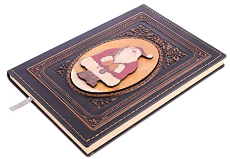 TEHAUX Cuaderno De Tapa Dura Temática Navideña Estilo Europeo Retro Para Escribir y Dibujar Para Regalos De Temporada