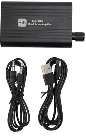 VGEBY Kopfhörerverstärker, Leichter Tragbarer Kopfhörerverstärker, 2-stufiger Verstärkungsschalter, HiFi-Kopfhörer-Stereo-Kopfhörerverstärker, 16 Bis 300 Ohm, 3,5 Mm AUX-Eingang,, VGEBYku75esgncr