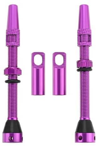 DRELD 2 válvulas sin cámara para bicicleta de 60 mm, 1 par de válvulas sin cámara Presta, válvula sin cámara MTB, aleación de aluminio Presta sin cámara (60 mm), color morado
