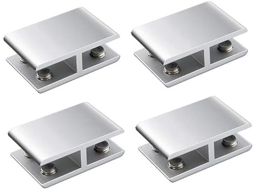 YFJBDKS Garde-Corps Verre à Pince à Verre Support en Alliage d'aluminium aéronautique pour Verre Stabilisateur de Support Clip en Verre pour Garde-Corps Double Face,180°Glass Clip,18mm~20mm