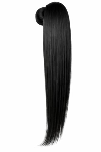 Coda Capelli Extension di Cavallo Lunga 70 cm – Termofibra Resistente, Effetto Naturale - Peso: 150 g - Facile da Applicare - Coda Finta Capelli Lisci, (Nero, Lisci) MARILIA