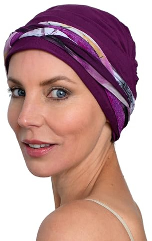 Deresina Boho-Chic Bambus-Turban – Chemomütze für Frauen mit Haarausfall & Alopezie, Bohemian Stirnband-Stil, Volle Kopfbedeckung
