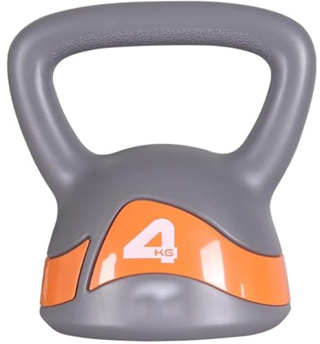 Kettlebell-Gewichte Krafttraining Für Männer Kugelhantel, Yoga-Übungen Zu Hause Sport Kugelgewicht, Keine Beschädigung des Bodens, Kniebeugen/Ausfallschritte/Heben(Orange-4kg)