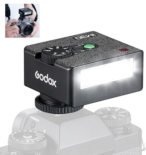 Godox IM30 Mini Flash Camera Speedlite, GN15 with 7 Levels Flash Power, CCT 6000K±200K with S1/S2 Optical Control Compatible with Fuji Sony Nikon Canon Olympus Camera