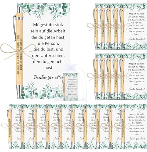 Tenare 30 Set Danke Geschenk für Kollegen MÖGEST DU STOLZ SEIN AUF DIE ARBEIT Holz Kugelschreiber mit Dankeskarten Dankeschön Geschenk für Mitarbeiter Lehrer Abschiedsgeschenk für Ruhestand Abschluss
