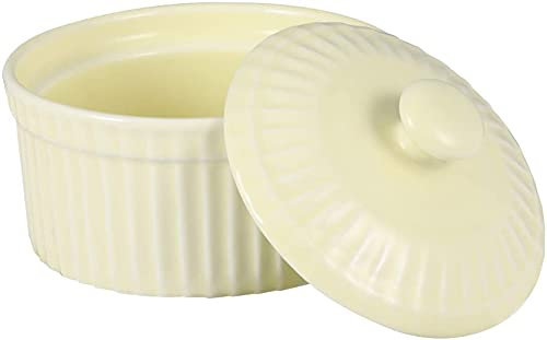 Ramequin en porcelaine avec couvercle Jaune