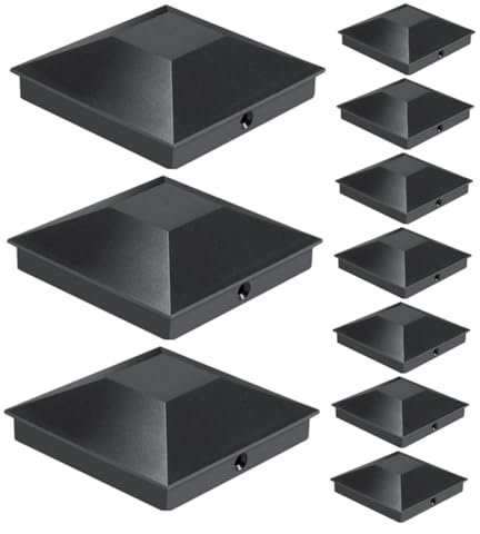 DIYEAH 12 Pezzi Coperture in Plastica Per Recinzione Esterna Con Fissaggi Cappucci Superiori Per Montanti Quadrati Protezione Per Montanti Da Balcone Cassettiera Postale Nera