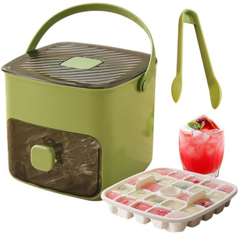 Panier de stockage de glace pour congélateur, bac à glaçons avec couvercle | Panier à glace congélateur double couche de grande capacité,Équipement de cuisine de camp d