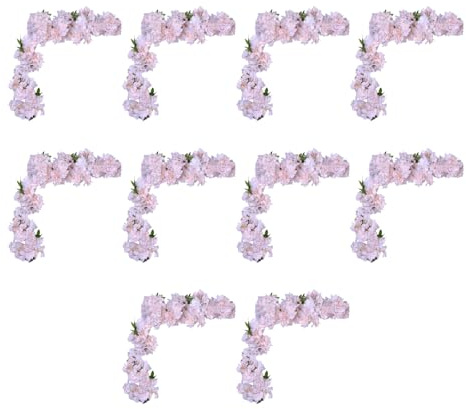 Confezione da 10 fiori di ciliegio rosa in rattan per uso interno ed esterno corona di ciliegio artificiale accessori per la decorazione di nozze