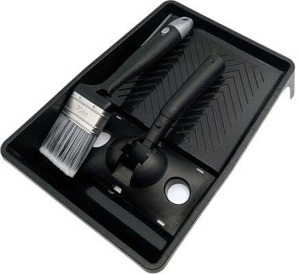 Mäster Roller- und Pinselset für Terrassen- und Balkonbehandlung – Serie Superior – Komplett-Set mit 180 mm Terrassenrollen, 70 mm Holzölpinsel und Farbwanne – Für Holzschutz, Lasur oder Holzöl